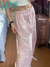 Lunivop Y2K Pink Baggy Cargo Pants High Shot Woman’s Oversized Korean Style Kpop Trousers Vintage